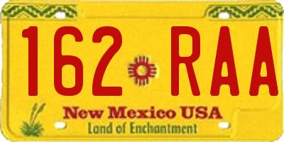 NM license plate 162RAA