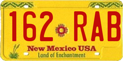 NM license plate 162RAB