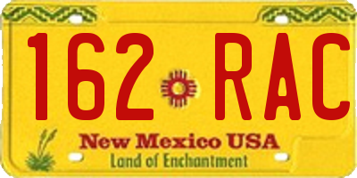 NM license plate 162RAC