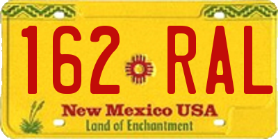 NM license plate 162RAL