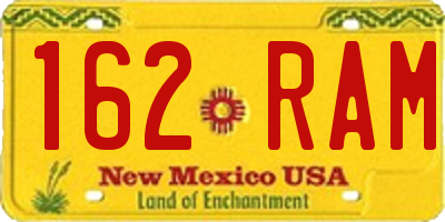NM license plate 162RAM