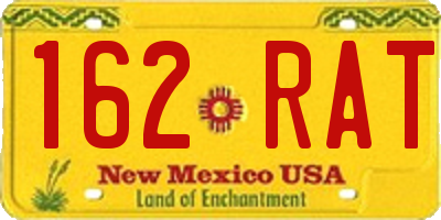 NM license plate 162RAT