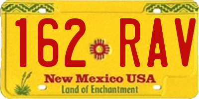 NM license plate 162RAV