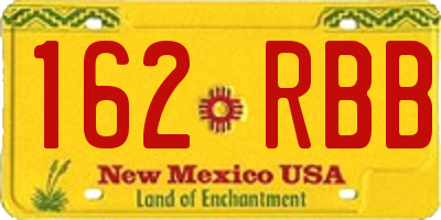 NM license plate 162RBB