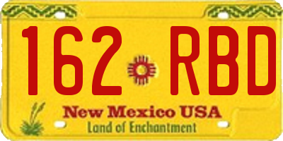 NM license plate 162RBD