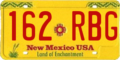 NM license plate 162RBG