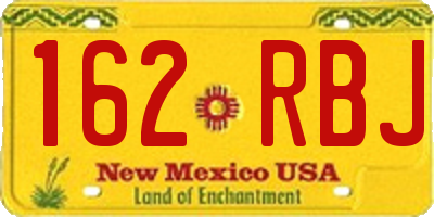 NM license plate 162RBJ