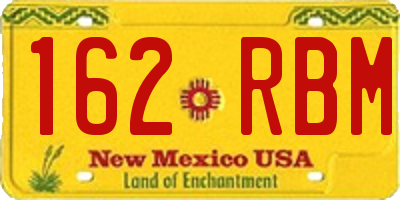 NM license plate 162RBM