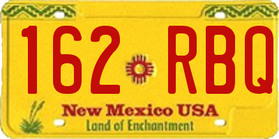 NM license plate 162RBQ
