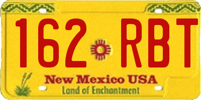 NM license plate 162RBT
