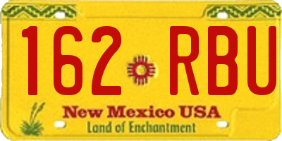 NM license plate 162RBU