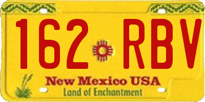 NM license plate 162RBV