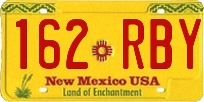 NM license plate 162RBY