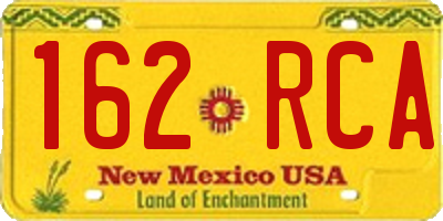 NM license plate 162RCA