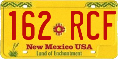 NM license plate 162RCF