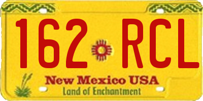 NM license plate 162RCL
