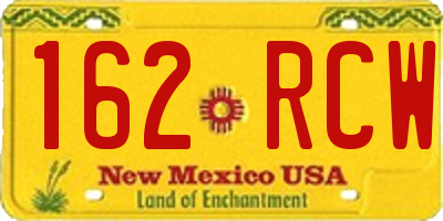 NM license plate 162RCW