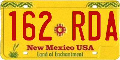 NM license plate 162RDA