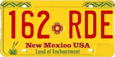 NM license plate 162RDE