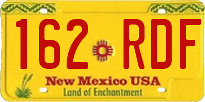 NM license plate 162RDF