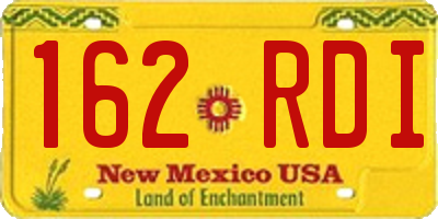 NM license plate 162RDI