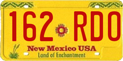 NM license plate 162RDO