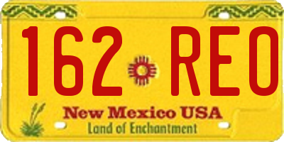 NM license plate 162REO