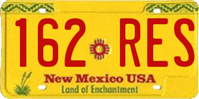 NM license plate 162RES