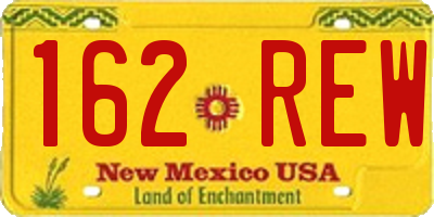 NM license plate 162REW
