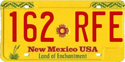 NM license plate 162RFE