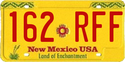 NM license plate 162RFF