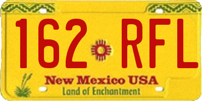 NM license plate 162RFL