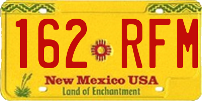 NM license plate 162RFM