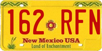 NM license plate 162RFN