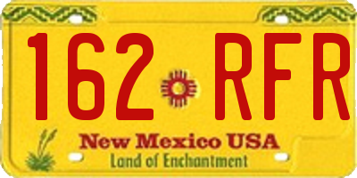 NM license plate 162RFR