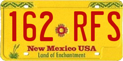 NM license plate 162RFS