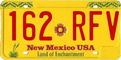 NM license plate 162RFV