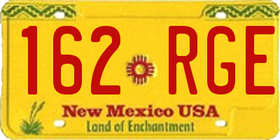 NM license plate 162RGE