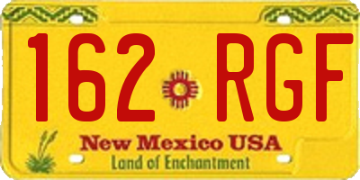 NM license plate 162RGF