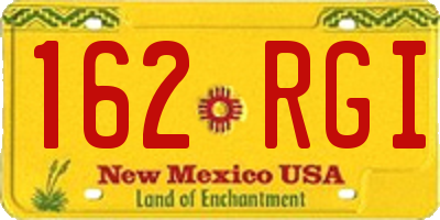 NM license plate 162RGI
