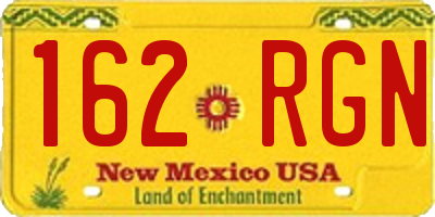 NM license plate 162RGN