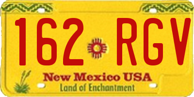 NM license plate 162RGV
