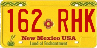 NM license plate 162RHK