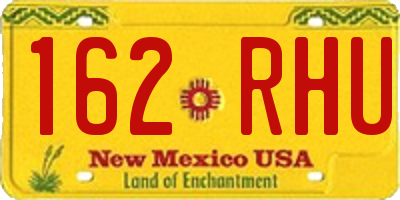 NM license plate 162RHU