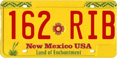 NM license plate 162RIB