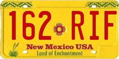 NM license plate 162RIF