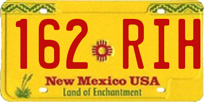 NM license plate 162RIH