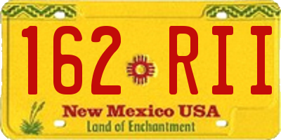 NM license plate 162RII