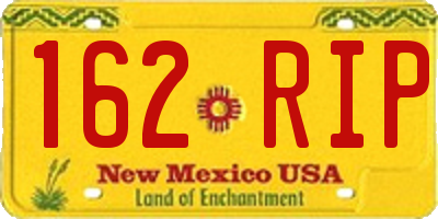 NM license plate 162RIP