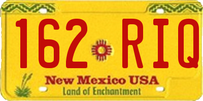NM license plate 162RIQ